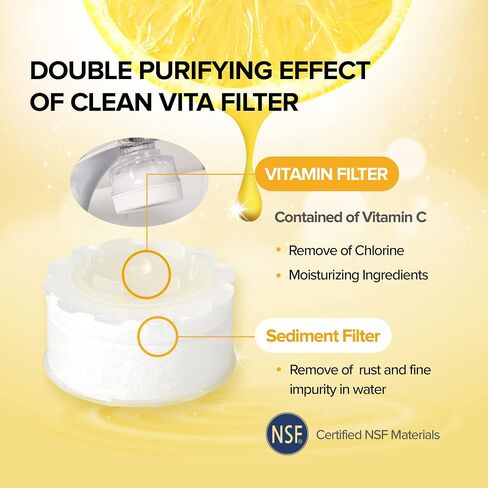 [6 Months Set] Water Filter for Sink Faucet and Replacement Set, Sink Water Filter, Vitamin C Gel, NSF Certified - Removes Impurities, Chlorine and Rust - Skin Hydration, Made in Korea in Saudi Arabia