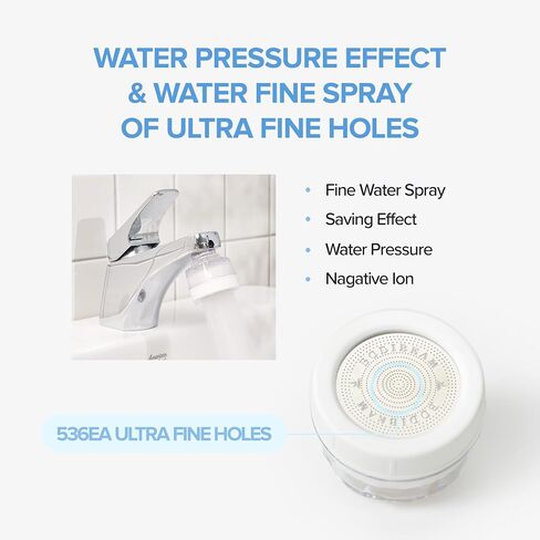 [6 Months Set] Water Filter for Sink Faucet and Replacement Set, Sink Water Filter, Vitamin C Gel, NSF Certified - Removes Impurities, Chlorine and Rust - Skin Hydration, Made in Korea in Saudi Arabia