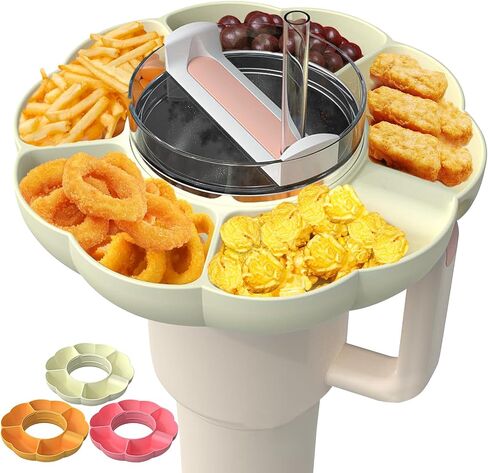 Snack Bowl for Stanley 40 oz Cup Reusable Snack Ring for Stanley Cup Accessories, Snack Bowl Cream Snack tray for Stanley Cup in Saudi Arabia