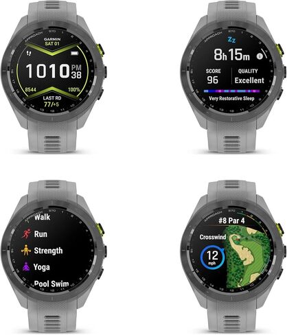 Garmin Approach S70 42MM Fitness Tracker Watch, Golf GPS Premium Smartwatch for Men, 1.2" Touchscreen AMOLED Display and 42000 Preloaded Courses - Gray - Garmin Watches for Men in Saudi Arabia
