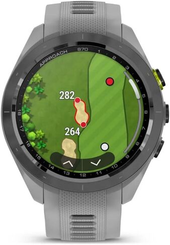 Garmin Approach S70 42MM Fitness Tracker Watch, Golf GPS Premium Smartwatch for Men, 1.2" Touchscreen AMOLED Display and 42000 Preloaded Courses - Gray - Garmin Watches for Men in Saudi Arabia