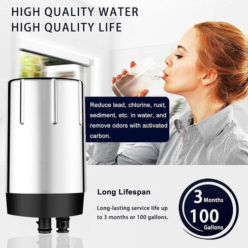 خرطوشة فلتر الحنفية خالية من مادة BPA، بديلة لفلتر الحنفية Brita® - الكروم (4 عبوات) in Kuwait