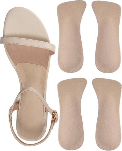 Pigskin Weight Shifting Insoles for High Heels, Adhesive Heel Cushion Insert for Plantar Fasciitis, Heel Pad for Pain Relief, Beige L for 7.5-10 US Women Size in Saudi Arabia