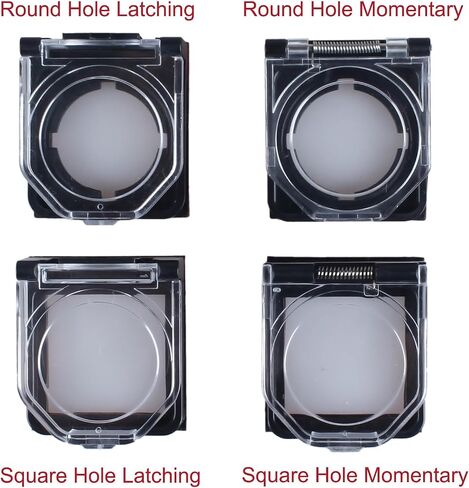 Power Push Button Switch Cover Waterproof Dustproof Collision Resistant Safety Protector for 22mm Mounting Hole Power Push Button Switch on Computer PC Desktop (1pc Round Hole Momentary) in Kuwait