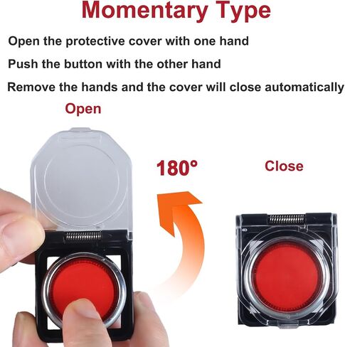 Power Push Button Switch Cover Waterproof Dustproof Collision Resistant Safety Protector for 22mm Mounting Hole Power Push Button Switch on Computer PC Desktop (1pc Round Hole Momentary) in Kuwait