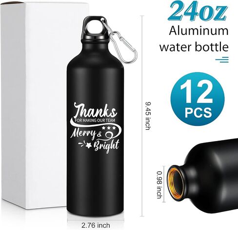 Gejoy 12 Pcs Thank You Appreciation Gifts Bulk for Employee Coworker Aluminum Water Bottle 24 oz Thank You Team Gifts Lightweight Bike Sports Bottles Bulk with Twist Cap Buckle in Saudi Arabia