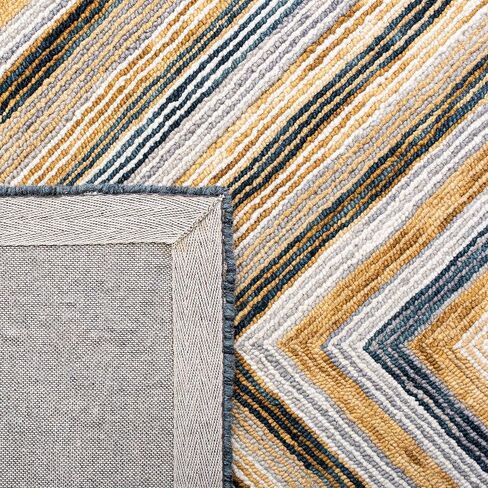 سجادة SAFAVIEH Aspen Collection Runner - 2'3" x 8'، كحلي وذهبي، صوف بوهو مصنوع يدويًا، مثالية للمناطق ذات حركة المرور العالية في غرفة المعيشة وغرفة النوم (APN809N) in Saudi Arabia