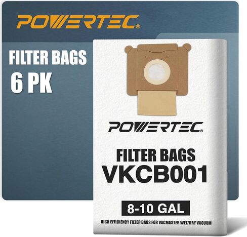 POWERTEC 75043-P2V Fleece Filter Bags for Vacmaster VK1011SIWTH, VK811PH - 6 Pack in Saudi Arabia