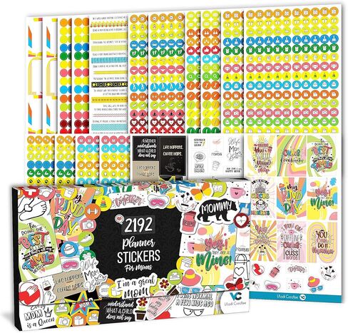 Cute & Colorful Planner Stickers (1054 pcs Value Pack) - Functional & Decorative Designer Stickers for Bullet Journals, Planners & Calendars - Planner Accessories by Vladi Creative in Kuwait