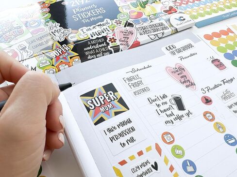 Cute & Colorful Planner Stickers (1054 pcs Value Pack) - Functional & Decorative Designer Stickers for Bullet Journals, Planners & Calendars - Planner Accessories by Vladi Creative in Kuwait