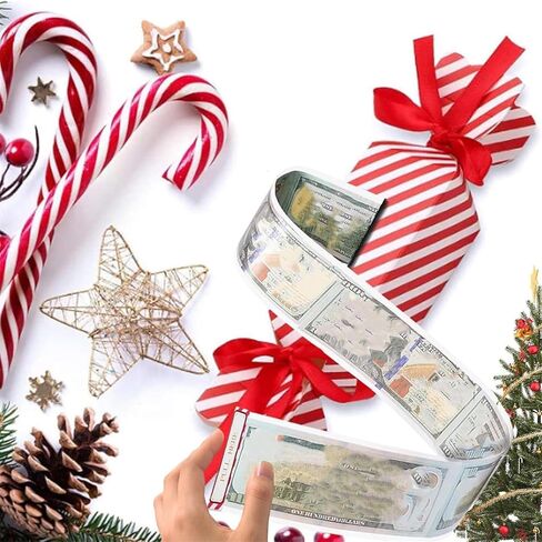 Christmas Surprise Money Pull Pouch, Surprise Pull Out Money Gift Box,DIY Rectangle Christmas Money Pull Pouch Kit for Cash Gift,Fun Ways to Give Cash,Cash Candy Gift Pouch Surprise Box Gift Box(4PCS) in Saudi Arabia