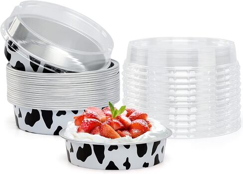 Beasea Disposable Pie Tins 4 Inch, 50 Pack Mini Tart Pans with Lids, 8 Oz Golden Aluminum Pie Pan Tin Tart Pans Round Oven Baking Mini Cake Pan for Pie Tart Quiche in Saudi Arabia