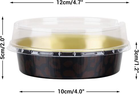 Beasea Disposable Pie Tins 4 Inch, 50 Pack Mini Tart Pans with Lids, 8 Oz Golden Aluminum Pie Pan Tin Tart Pans Round Oven Baking Mini Cake Pan for Pie Tart Quiche in Saudi Arabia
