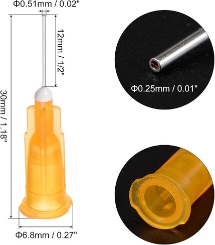 uxcell Industrial Blunt Tip Dispensing Needle with Luer Lock for Liquid Glue Gun, 26G 1/2", 20 Pcs (Light Brown) in Saudi Arabia
