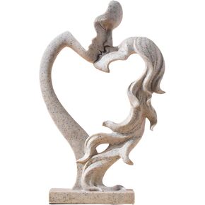 Gold Couple Kissing Sculpture Christmas Gold Home Decor Bedroom Bookshelf Coffee Table-Anniversary or Birthday Gifts,Gold Resin Couple Art,Girlfriend Gift,Wedding Decor,Living Room Decor