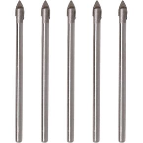 Sydien 5pcs Triangle Head Tile Drill Bit 3/16 Inch(5mm) Tip Diameter 64m Length 5/32" Shank Glass Tile Tip for Drilling Glass, Tile & Ceramic