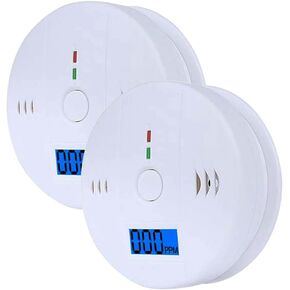 Carbon Monoxide Detectors, 2pcs CO Alarm Detector, Carbon Monoxide Alarm with LCD Digital Display (Batteries NOT Included)