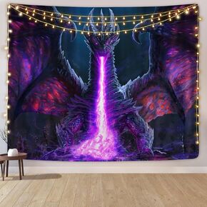 SARA NELL Cool Dragon Tapestry Purple Dragon Wall Tapestry Wall Hanging Tapestries Wall Art for Home Living Room Dorm Decor, 50"x60"