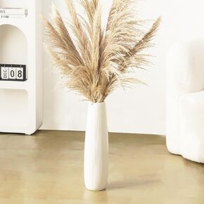 Ceramic Big White Floor Vase, 24" Tall Floor Vase, Large Decorative Flower Vases for Decor Living Room Modern Home Office Bedroom, Farmhouse, Glossy Glaze (24 Inch Tall)