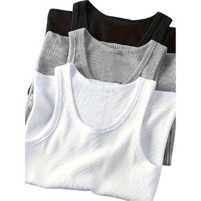 SOLY HUX Men's Crewneck Sports Tank Tops 3 Piece Basic Undershirts Gym Workout Sleeveless Shirt
