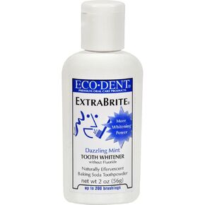 Eco-Dent ExtraBrite Baking Soda Toothpowder, Mint - Fluoride-Free Toothpaste Powder, SLS-Free Tooth Powder with Oxidizing Calcium Peroxide, Whitening Toothpaste Alternative, 2 Oz