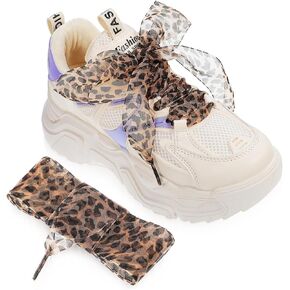 TENDYCOCO 2pcs Leopard Lace Leopard Shoe Laces Shoestrings for Sneakers Flat Shoelaces Ribbon Shoe Laces Wide Shoelaces Patterned Shoelaces Adults Shoelaces Colored Shoe Laces for Sneakers
