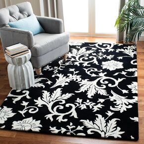 SAFAVIEH Soho Collection 5' x 8' Black/Ivory SOH212A Handmade Premium Wool Area Rug