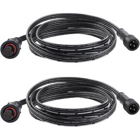 ALITOVE 6.56ft 3 Pin xConnect Extension Cable with 17mm Male & 12mm*23mm Female X-Connector 18AWG Power Cord IP68 Waterproof for B0923SDR5T B0CM95W84B B0CW9NQ12K WS2811 Pixel String Light(2 Pack)