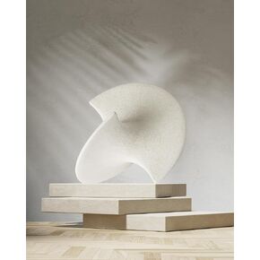 UPWOIGH Large White Ceramic Inspired Art, Handmade Premium Personalized Ceramic Balancing Sculpture for Living Room,Table Décor,1Pack(9.45x8.6in)