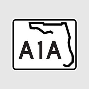 Florida State Road A1A Sign Sticker Self Adhesive Vinyl Decal rv Travel A1A Scenic and Historic Coastal Byway Key west