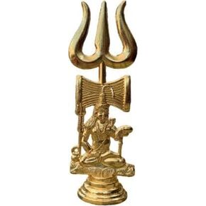 Lord Shiva Bhagwan Idol for Temple car Dash Board Home Shiva Ji Ki Murti in Blessing Posture with Dhamroo Sitting Decor Statue Gift Decorative Showpiece - 5Inch