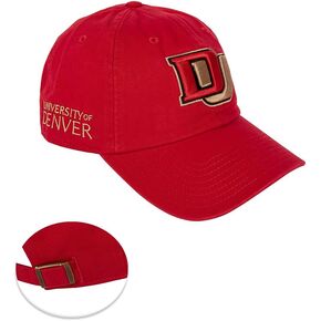 Desert Cactus University of Denver Baseball Hat Pioneers DU Brimmed Embroirderd Hats Cap Adjustable Cloth Strap Adult (Style A) Red