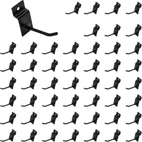 50Pcs 6 Inches White Slatwall Panel Hooks Bulk Set, Metal Slat Wall Hanging Display Hanger Hooks, Pegboard Organizer for Gridwall Garage Shop Retail