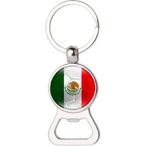 Mexican Flag Keychain,Mexican Flag Beer Bottle Opener KeyChain for Dad Papa Men Husband Birthday Gifts(Mexico)