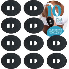 RockaDex Adhesive Suits Dexcom CGM Adhesive G4 G5 G6 with New Overtape Design. (Black)