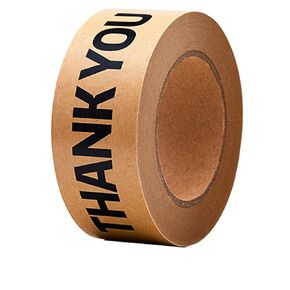 Thank You Brown Paper Packing Tape, Designer Kraft Paper Tape for Small Business, Shipping Tapes for Sealing Boxes, Gifts, Thank You, 2" x 55 yd