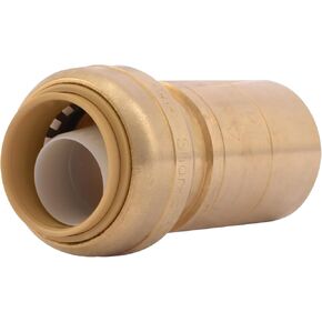 SharkBite 3/4 Inch x 1 Inch CTS Fitting Reducer, Push to Connect Brass Plumbing Fitting, PEX Pipe, Copper, CPVC, PE-RT, HDPE, U724LFA