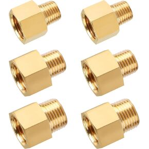 SUNGATOR Brass Pipe Fitting Adapter Kit, NPT 3/8 Inch Male x 1/2 Inch Female Brass Reducer Fitting, 1/4'' Male x 3/8'' Female Pipe Fitting, 1/2'' Male x 1/2'' Female NPT Pipe Fitting, 6 Pack