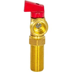 Eastman Brass Outlet Box Red Handle Washing Machine Valve, 1/2 Inch MIP x 3/4 Inch MHT, Quarter Turn Ball Valve, Hot Water Applications, 60280