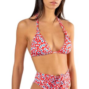 The Evelyn Top and Bottom - High Waisted Bikini Set with Adjustable Triangle Top and Front Tie Detail