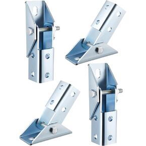4 Pcs Adjustable Brace Fitting, Fit for 1/2" Bolt in 1-5/8" Strut Channel, Solar Panel Bracket Base, 8 Hole Wing 180 Degree Turn Joint Connector Bracket for Mounting and Supporting Solar Panels