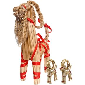Christmas Straw Goat, Scandinavian Christmas Straw Ornament Goat, Christmas Goat Straw Ornament, Swedish Christmas Traditional Home Birthday Party Garden Outdoor Indoor Decoration (4in*1.8in*8in)