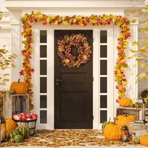 SAFAVIEH Home Collection 26-inch Decorative Artificial Berry, Acorn, Pine Cone & Oak Leaf Wreath (Fully Assembled)
