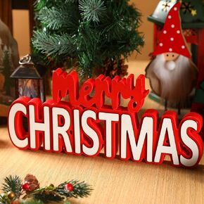 2 Pcs Christmas Wood Signs Merry Christmas Table Centerpiece Christmas Window Decorations Wooden DIY Decorative Hanging Ornaments Block for Home Wall Door Indoor Outdoor Tree Porch Decor