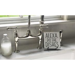 HOUVSSEN Alexa do The Dishes, Farmhouse Kitchen Sign, Kitchen Decor, Mini 5. Sign, Funny Kitchen Sign, Gift for mom