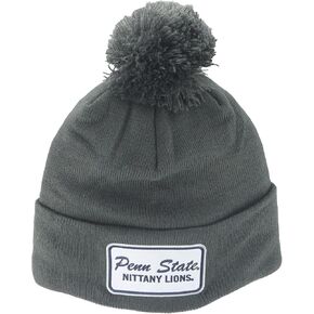 ZHATS Standard NCAA Officially Licensed Pom Beanie Patch Brick Charcoal, Grey, One Size