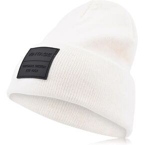 VINTAGE HAVANA Beanie Hats Men & Women | Warm Winter Hat Knit Cuffed Beanies Unisex | Vintage Patch Beanie