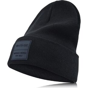 VINTAGE HAVANA Beanie Hats Men & Women | Warm Winter Hat Knit Cuffed Beanies Unisex | Vintage Patch Beanie in Kuwait