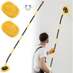 Wall Cleaner Mop,73"Wall Mop Cleaner with Long Handle,Ceiling Dust Mop with 15° Bent Labor-Saving Elbow Extension Pole for Cleaning Walls Window Ceiling Floor Car High Cabinet