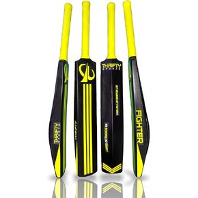 Heavy Duty Plastic Cricket Bat,Full Size (34" X 4.5"inches) Premium Bat for All Age Groups – Kids/Boys/Girls/Adult (Black Full Size 8(15+yrs) Floro)